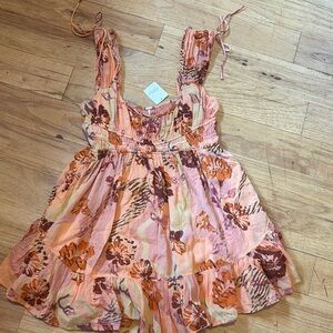 Floral Pink and Orange free people Dress